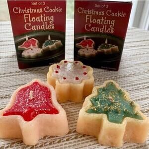 Vintage Giftco Floating Christmas Cookie Candles NIB Lot of 9 (3 Sets)